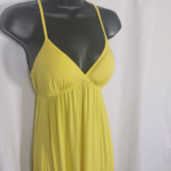 Papaya Halter Neck Yellow Fit and Flare Dress Small - Picture 4 of 5